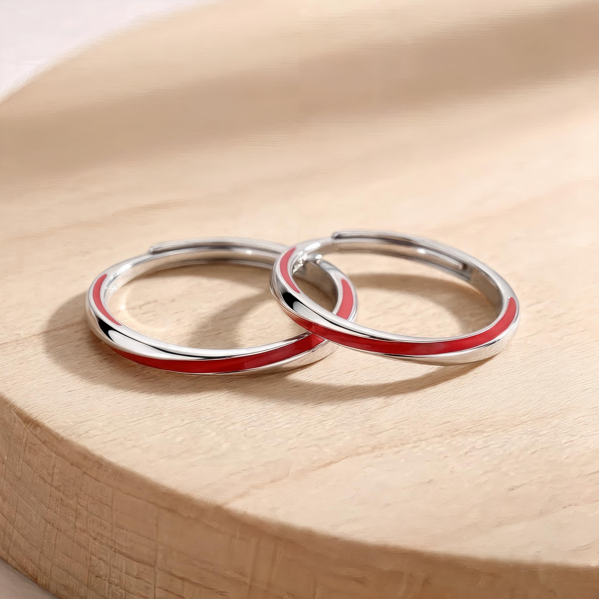 KAKI La Felicità è Nelle Piccole Cose Anillo Hilo Rojo del Destino - Akai Ito | Anillos simbólicos Leyenda Japonesa | Regalo San Valentín Aniversario | 100% Hipoalergénico