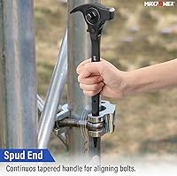 Vista 6 de MAXPOWER Llave de carraca de andamaje de 1/2" y 3/8" con trinquete, llave podger con martillo de garra, palanca, barra de palanca y funciones