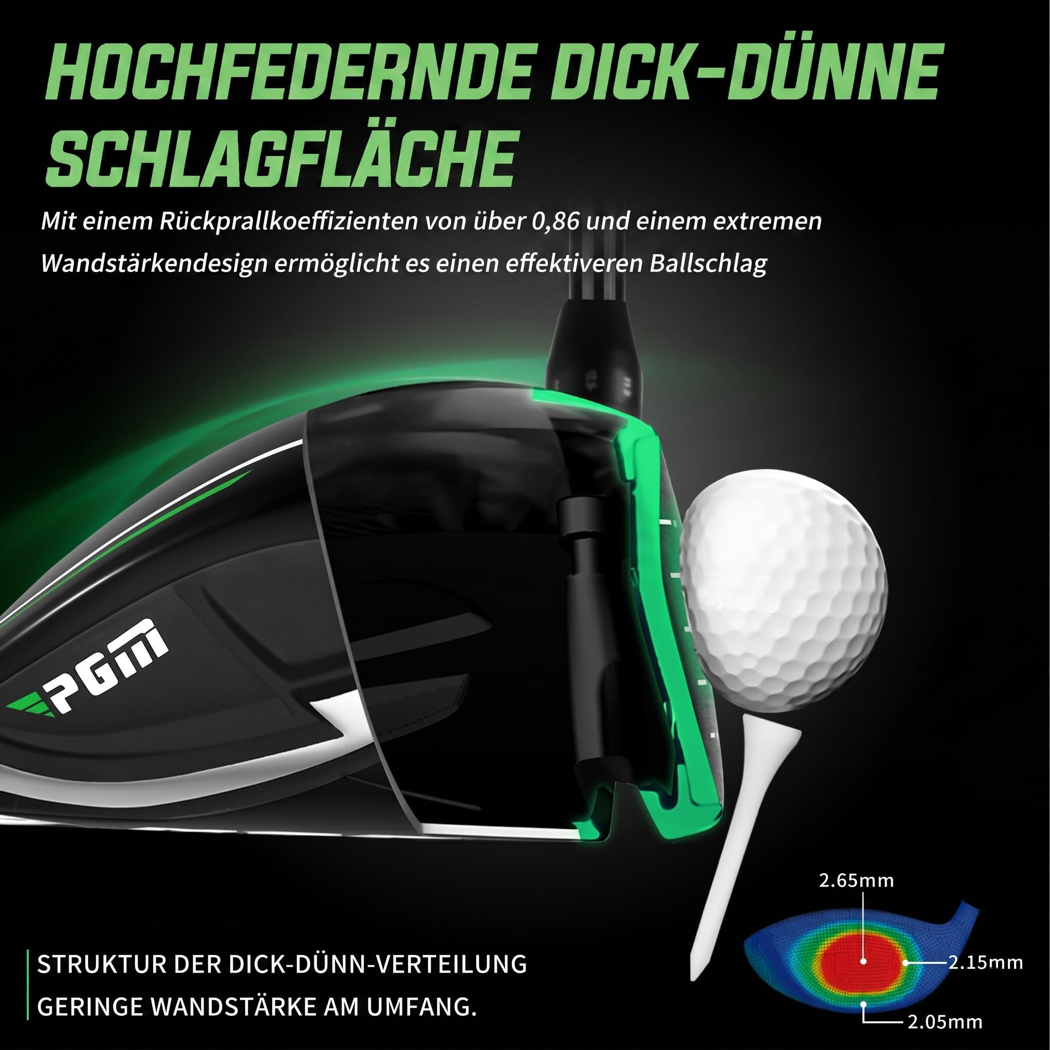 PGM Herren Golfschläger-Set, 12-teilig, 3 Holz (#1,3,5), 1 Hybrid (#4H), 6 Eisen (#5,6,7,8,9,PW), 1 Sandkeil (52°), 1 Putter – Golftasche MTG033-2