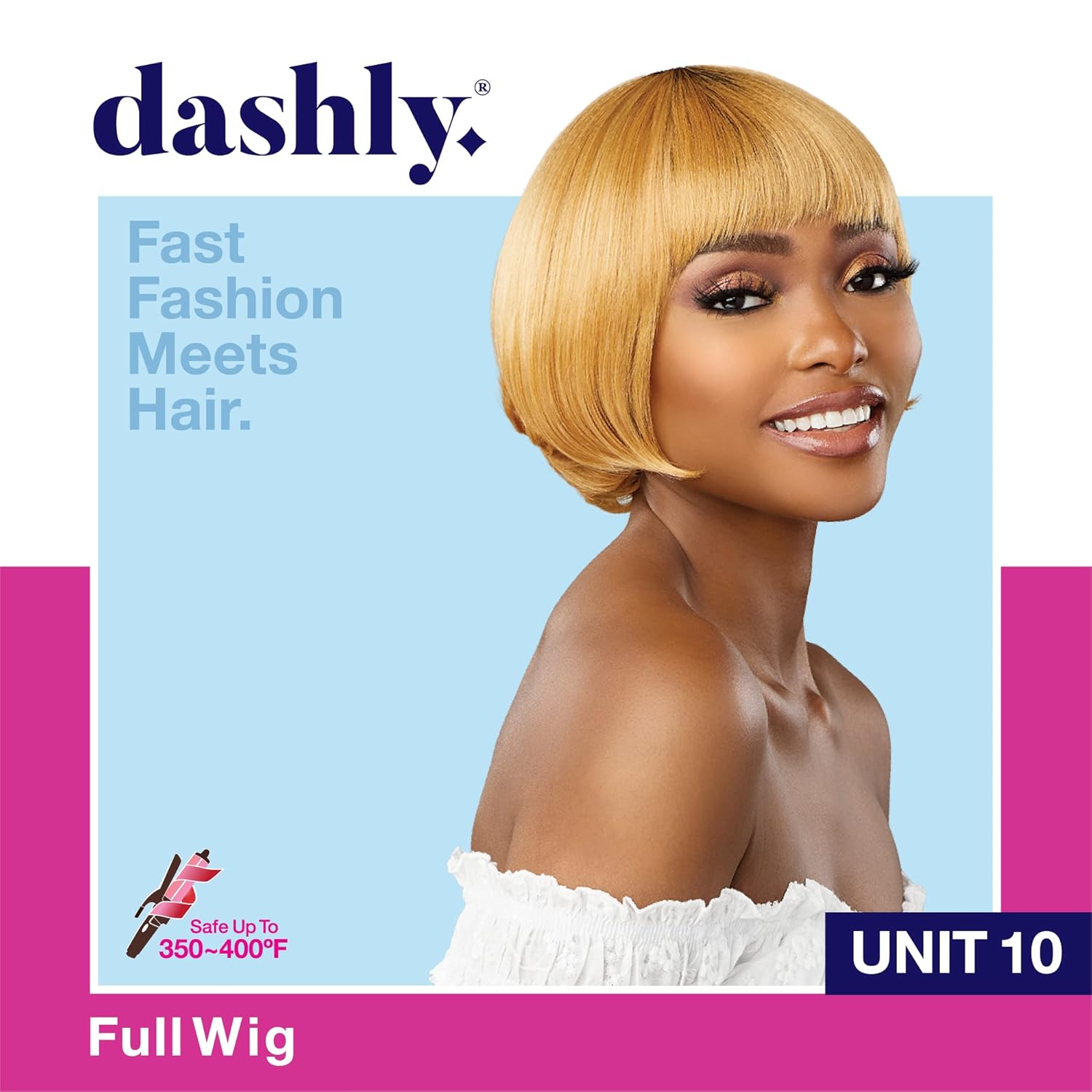 Sensationnel Dashly Wig - Unit 10 Non Lace Cap Ready to Wear Ear to Ear Lacepart Synthetic (1B OFFBLACK)