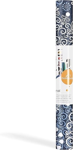 Miniatura 7 de Papel tapiz de papel tapiz bohemio azul bohemio para despegar y pegar, papel de contacto para paredes, 17.5 pulgadas x 10 pies, rollo de papel de