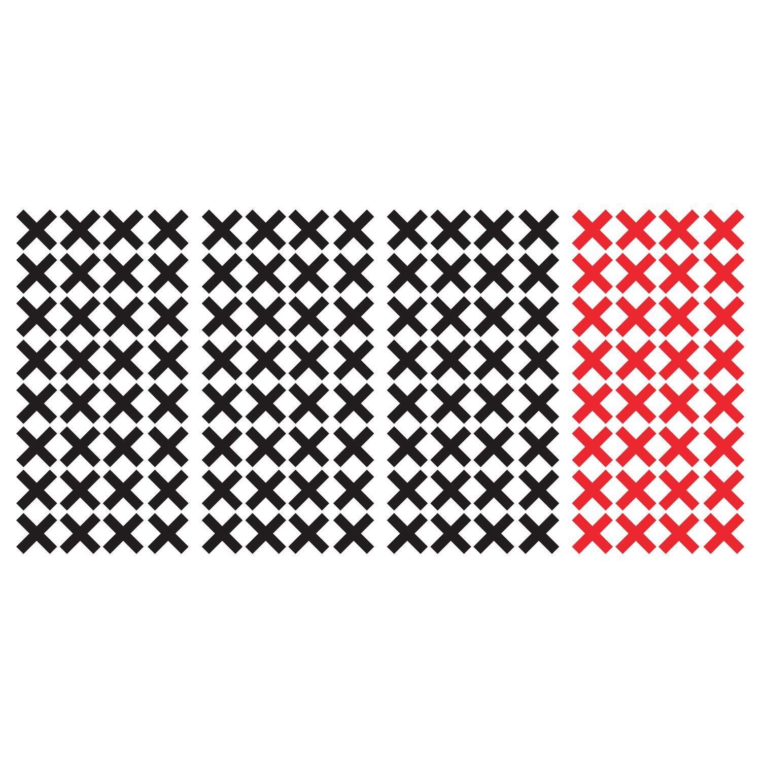 Adesivi Murali RoomMates Black X Mini Croce: 128 Pezzi Riposizionabili In Vinile Nero/Rosso - 3