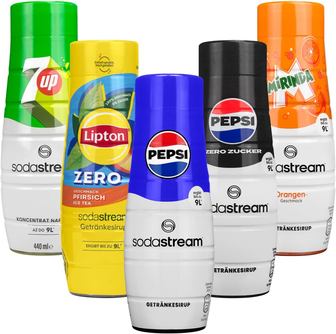 Sodastream 5x SYROP PEPSI MIRINDA LIPTON 7UP KONCENTRATY DO SATURATORA