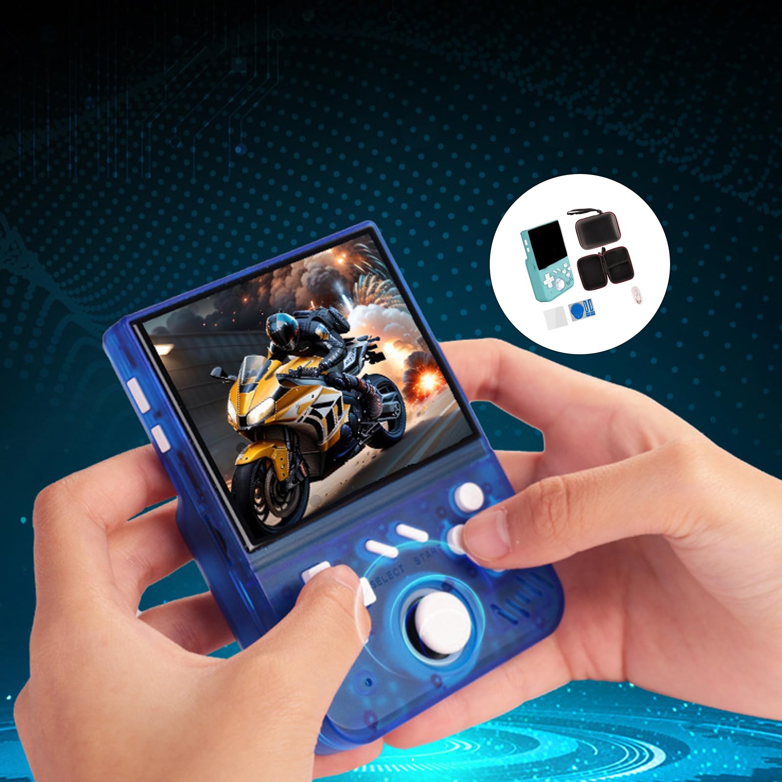 Source Handheld Gaming Systems - Pantalla digital portátil de 64 GB, diseño retro, almacenamiento precargado, para viajes, entretenimiento, alta resolución, retro, fuente abierta