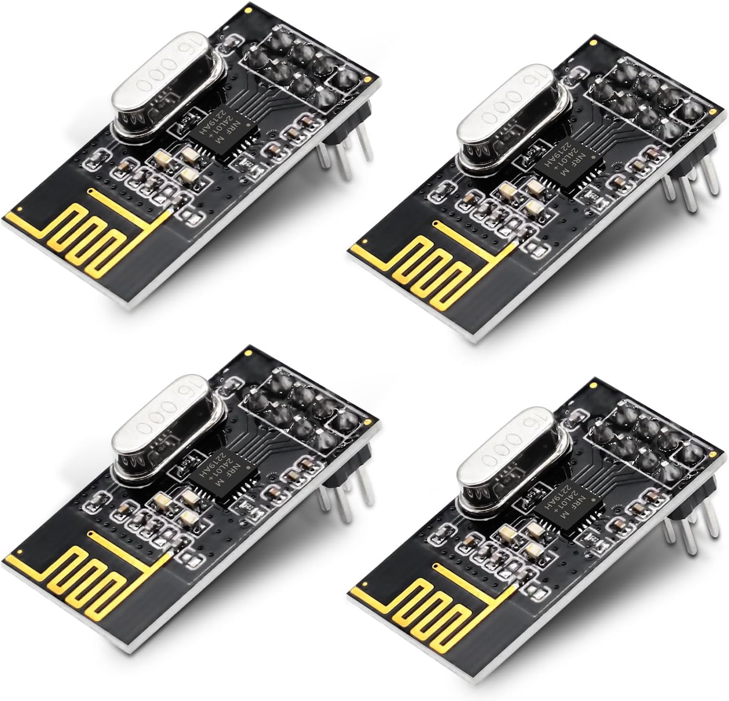 HENGBIRD 4pcs NRF24l01+ 2.4g Wireless Transceiver Module, Wireless Transceiver, Wireless NRF24l01 + 2.4g Modulo di Comunicazione, 2.4G Hz Wireless Transceiver Module For Microcontroller