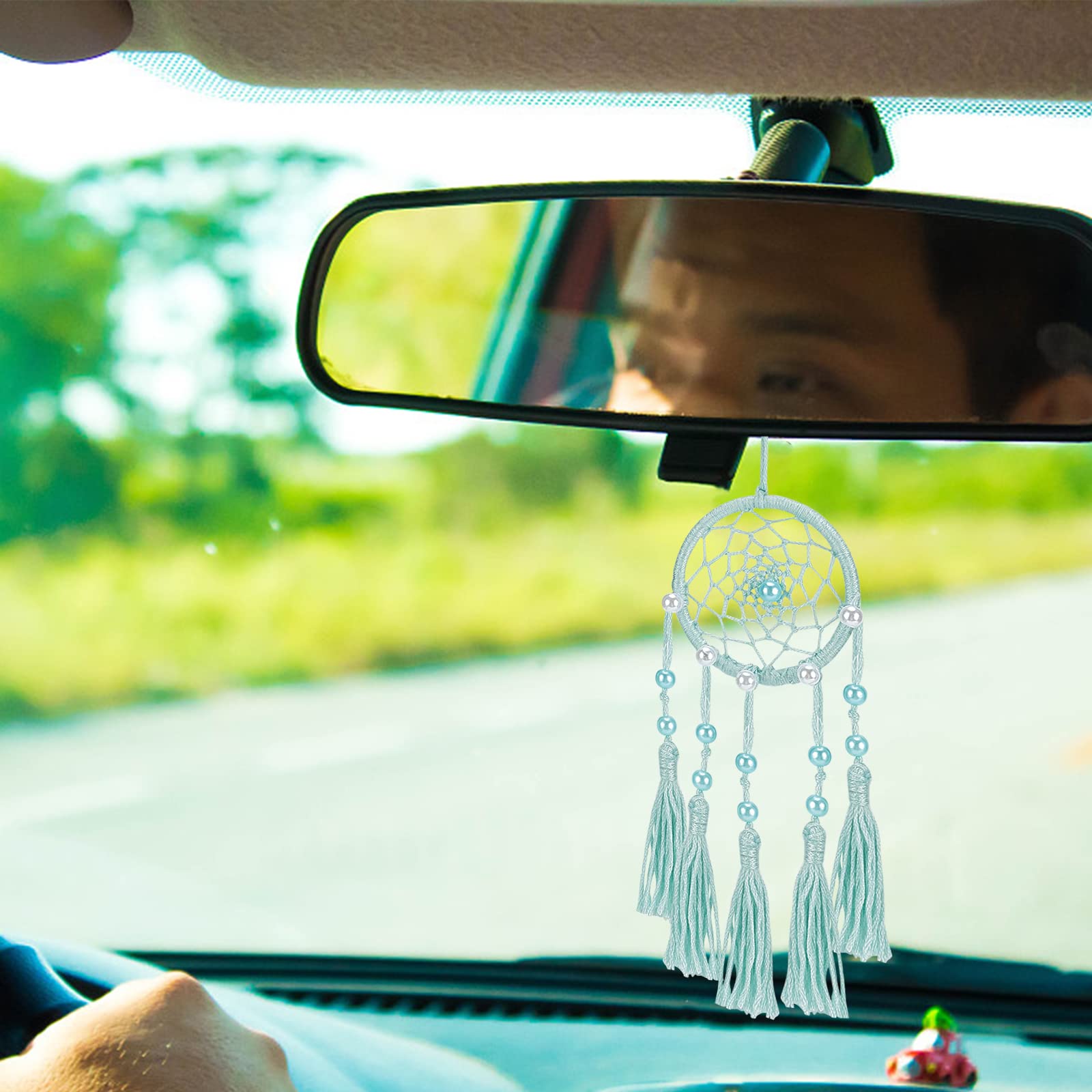 INFUNLY Lot de 6 petits attrape-rêves à faire soi-même - Kit de fabrication de mini attrape-rêves pour sac, pendentif, fil coloré, attrape-rêves fait à la main pour porte-clés, miroir de voiture