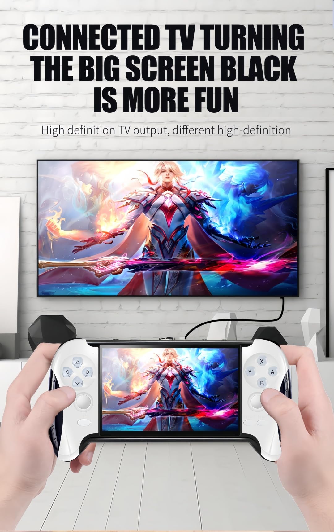 4.3 Pulgadas Consola de Videojuegos Portátil Diseño de Mango Creativo Emuladores Múltiples Salida TV/MP4/MP3/E-Book Juegos Retro de Puzzle Casual Regalos de Cumpleaños/Vacaciones