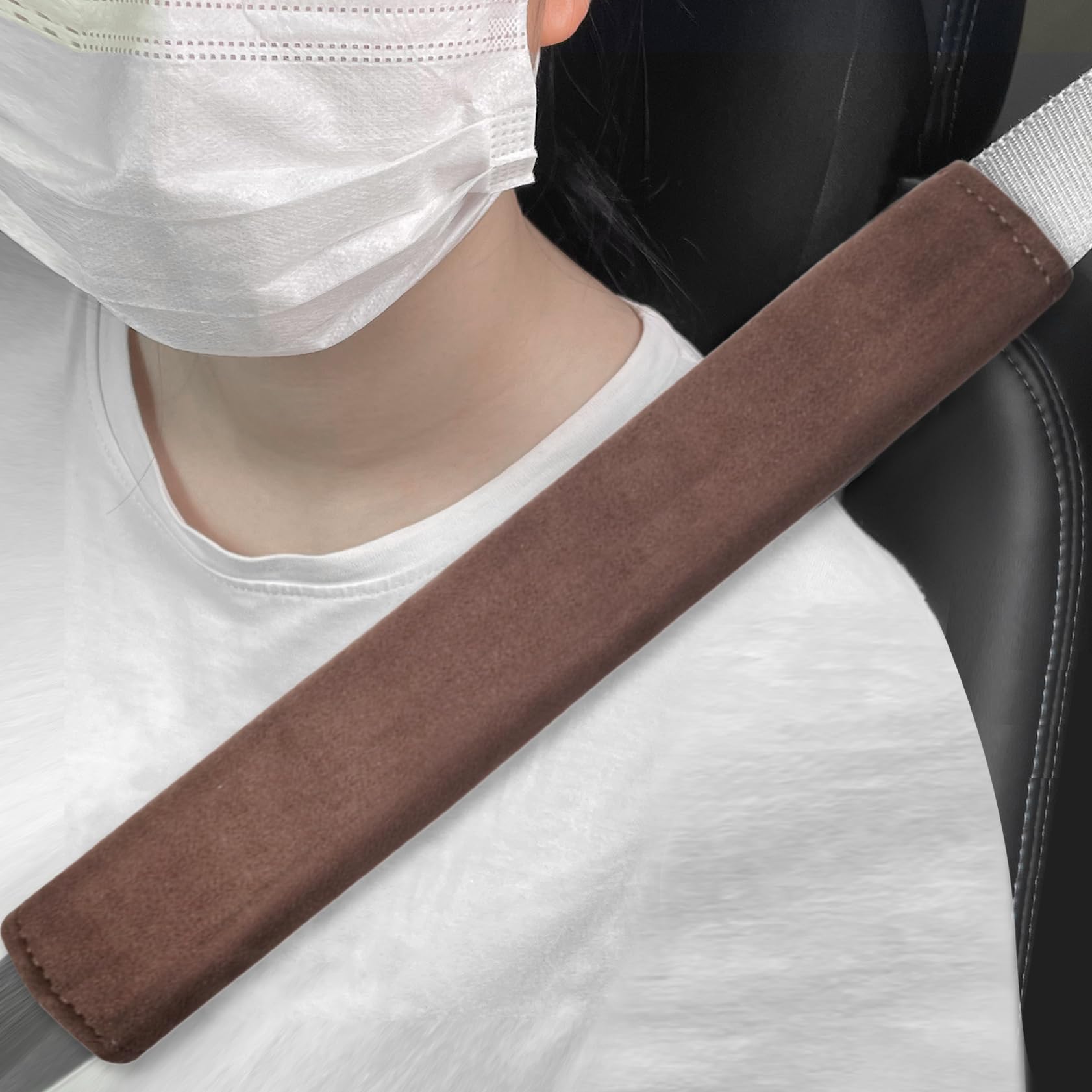 BLAKAYA 2PCS Suede Universal Car Seat Belt Shoulder Protector Pad,Handbags, Backpacks, Child Straps Protect Your Shoulders and Neck for Adults and