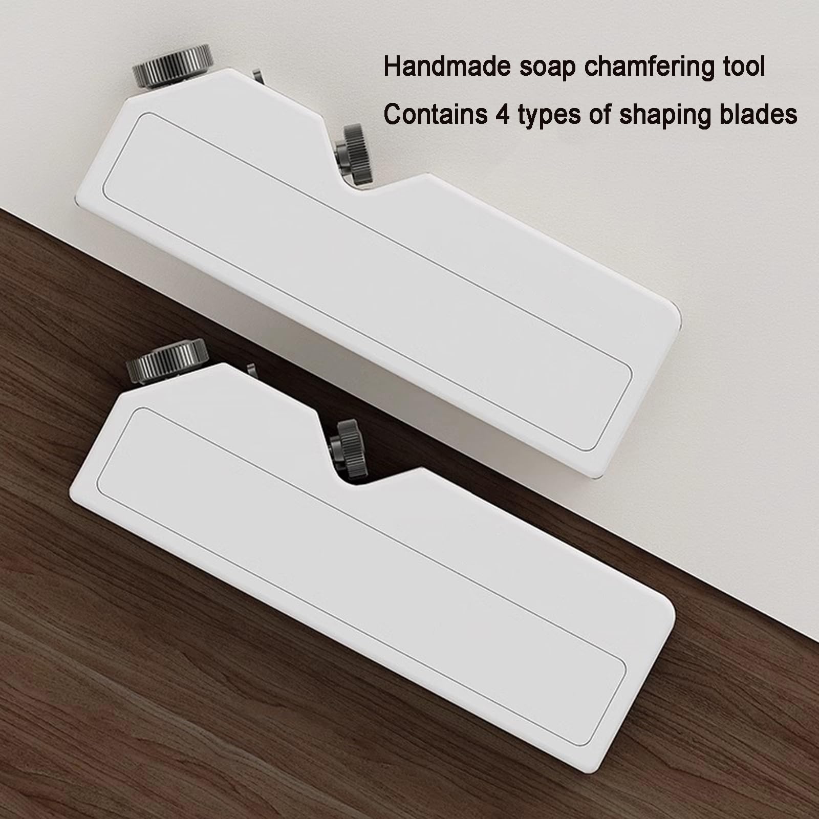 COYEUX Cortador de jabón Artesanal, biselador de jabón Ajustable, con 4 Cuchillos de Modelado, para la fabricación de Velas de jabón en frío cuadradas/Redondas