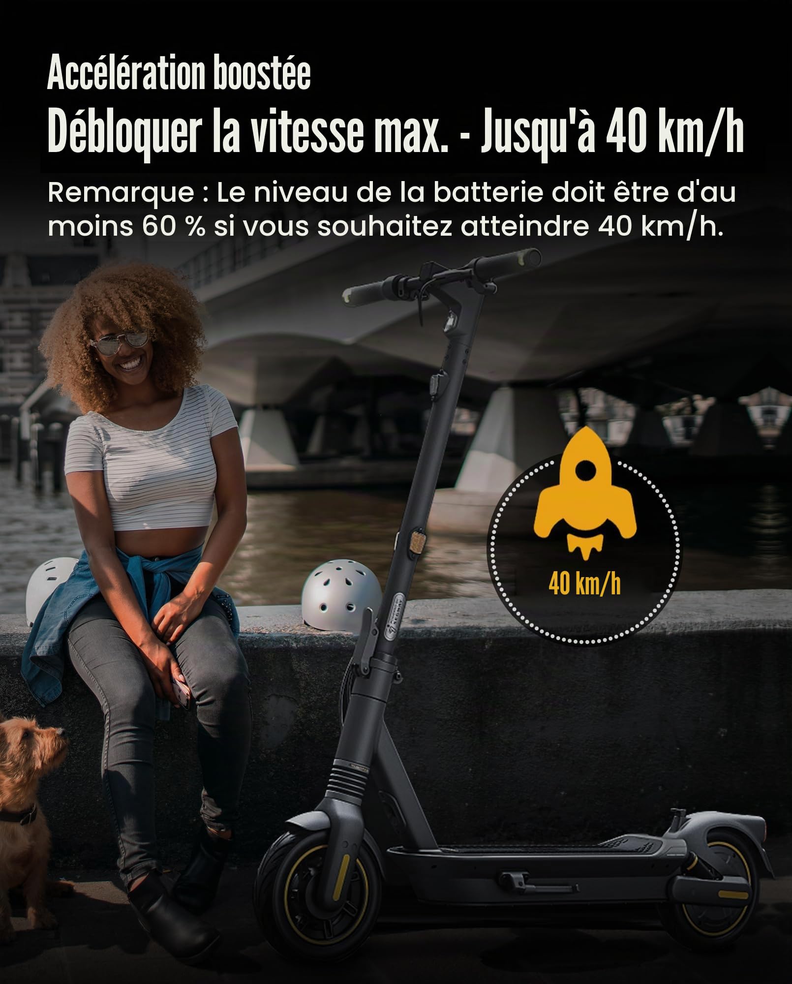 Contrôleur G2 pour trottinette électrique compatible avec Segway Ninebot Max G2 G2E G2D Kickscooter, 40 km/h Nouvelle version personnalisée du contrôleur, scooter électrique accessoires
