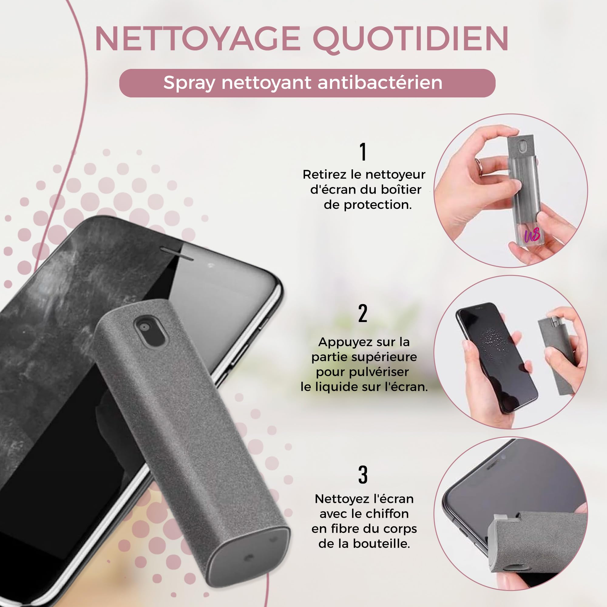 Pack De 2 Nettoyeurs D'Écran WS WorlsTrend Avec Chiffon Microfibre - Pour Mobile, PC, TV, IPad