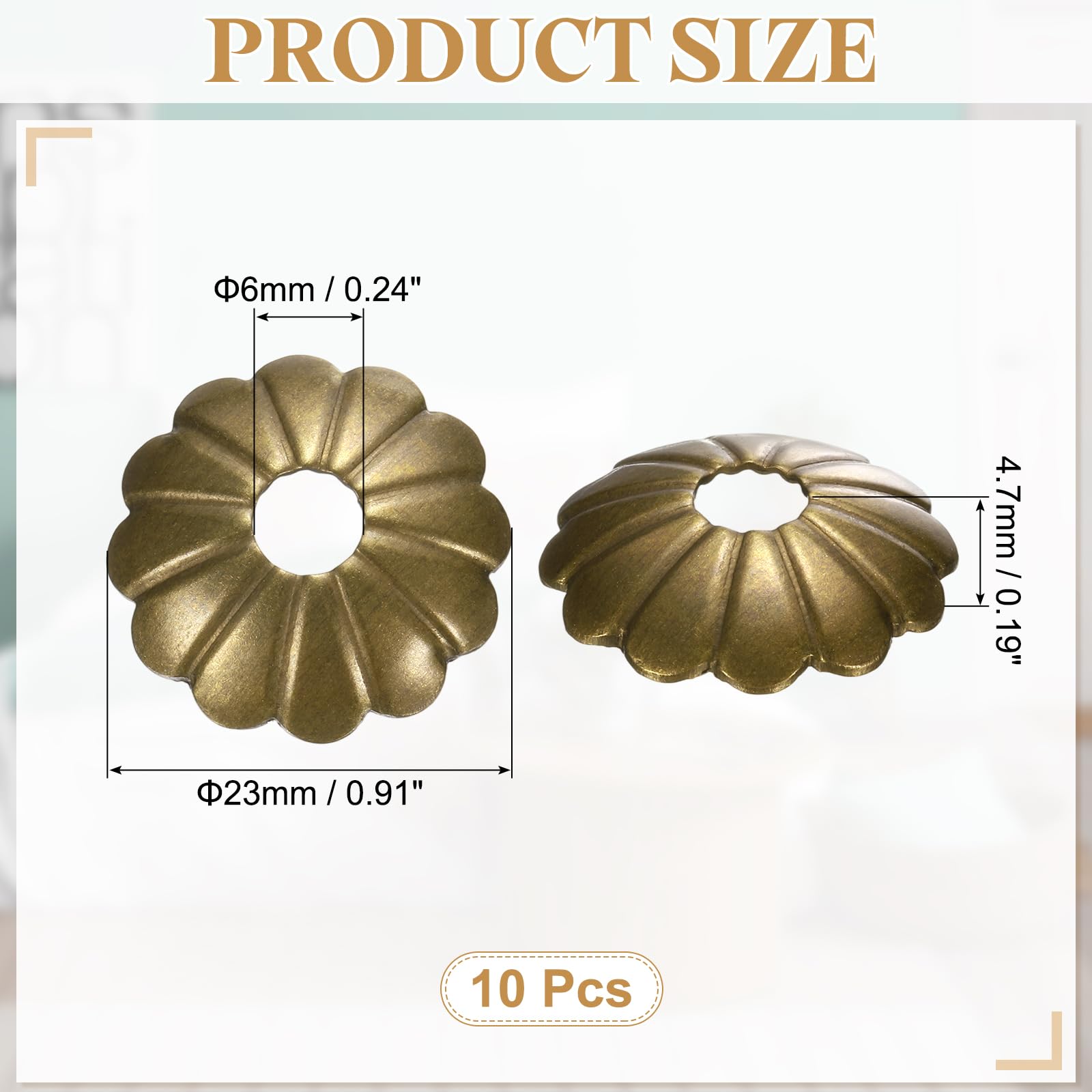 QUARKZMAN 10Pcs Placca Posteriore Per Pomello porta, 0.91 Pollici Forma Tamburo Prugna Rame Placca Posteriore Rondelle Classiche Decorazione Mobili Guarnizione Per Cassetti (Tono Bronzo)