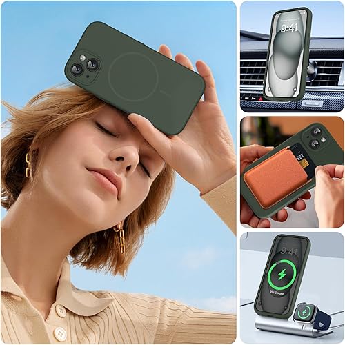 Miniatura 852 de Miracase Funda diseñada para iPhone 13 Pro Max con protector de pantalla, [forro de microfibra suave antiarañazos], funda protectora de silicona