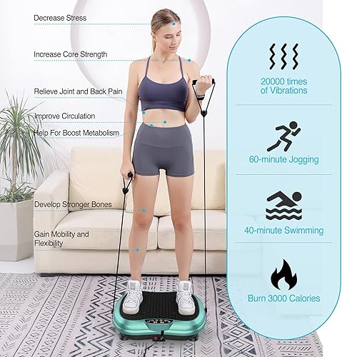 Miniatura 7 de AXV Vibration Plate Exercise Machine Whole Body Workout Portable Mini Vibrate Fitness Platform Lymphatic Drainage Machine for Weight Loss Shaping