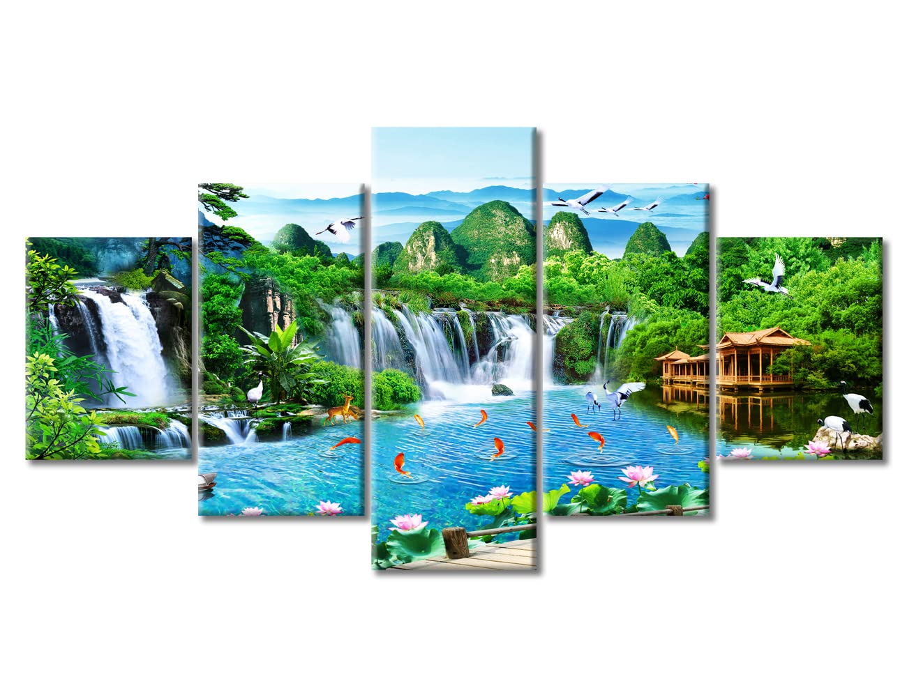 滝と紅葉の パネル作品 60cm️90cm