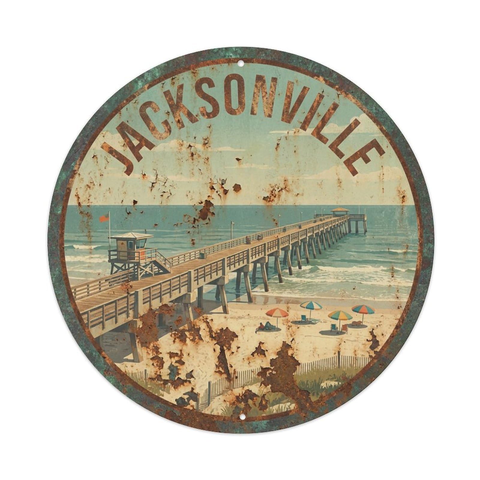 Tgrcjimh Style Metal Tin Sign Vintage Travel Usa Jacksonville
