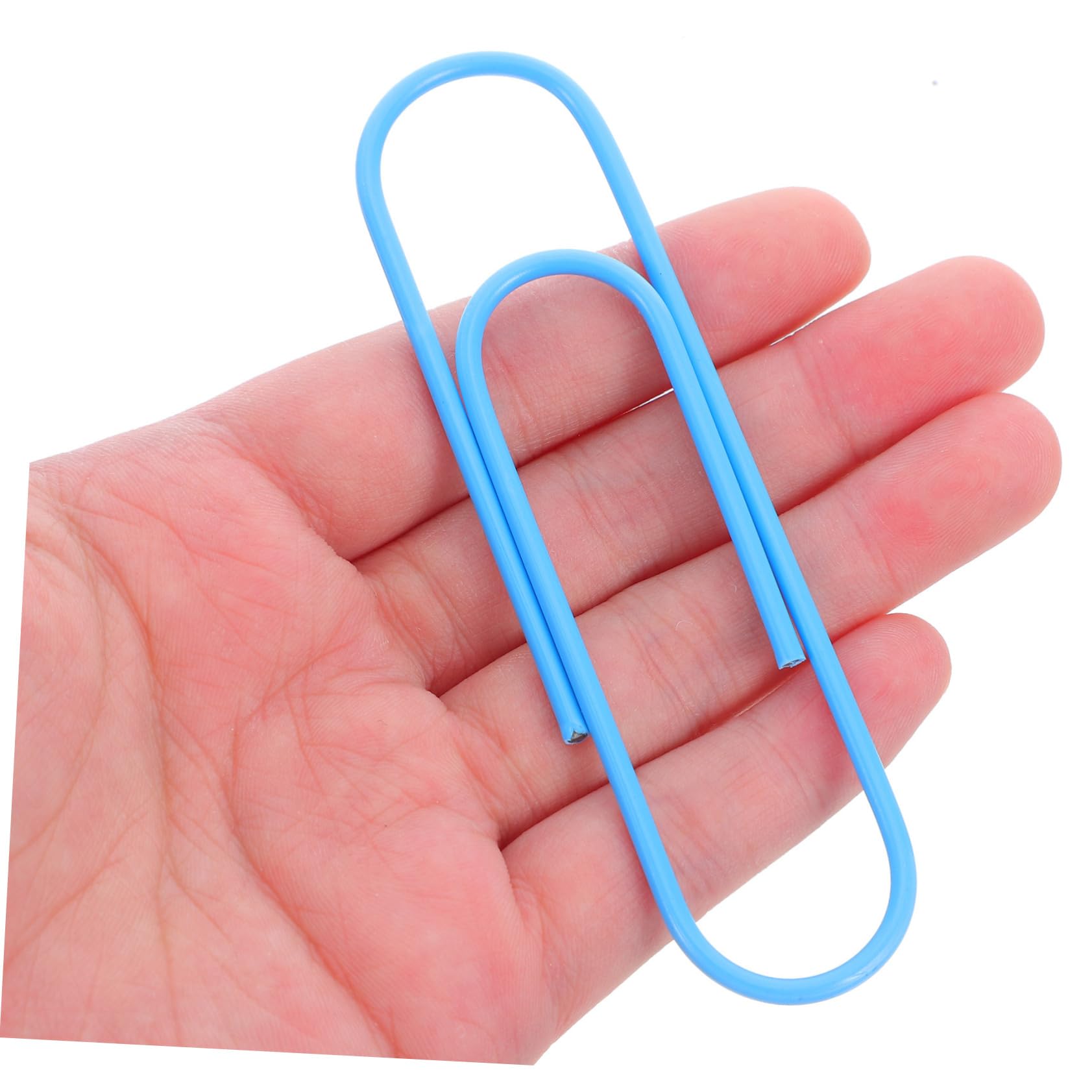 Riesen Papierklammern 100 Stück 10cm aus Metall und Kunststoff | Blau, Sichere Fixierung und Sichtbarkeit, für Papierkram und Dokumentensortierung