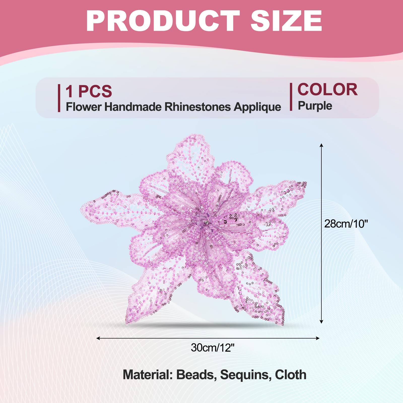 PATIKIL Handmade Rhinestones Applique - Image 2