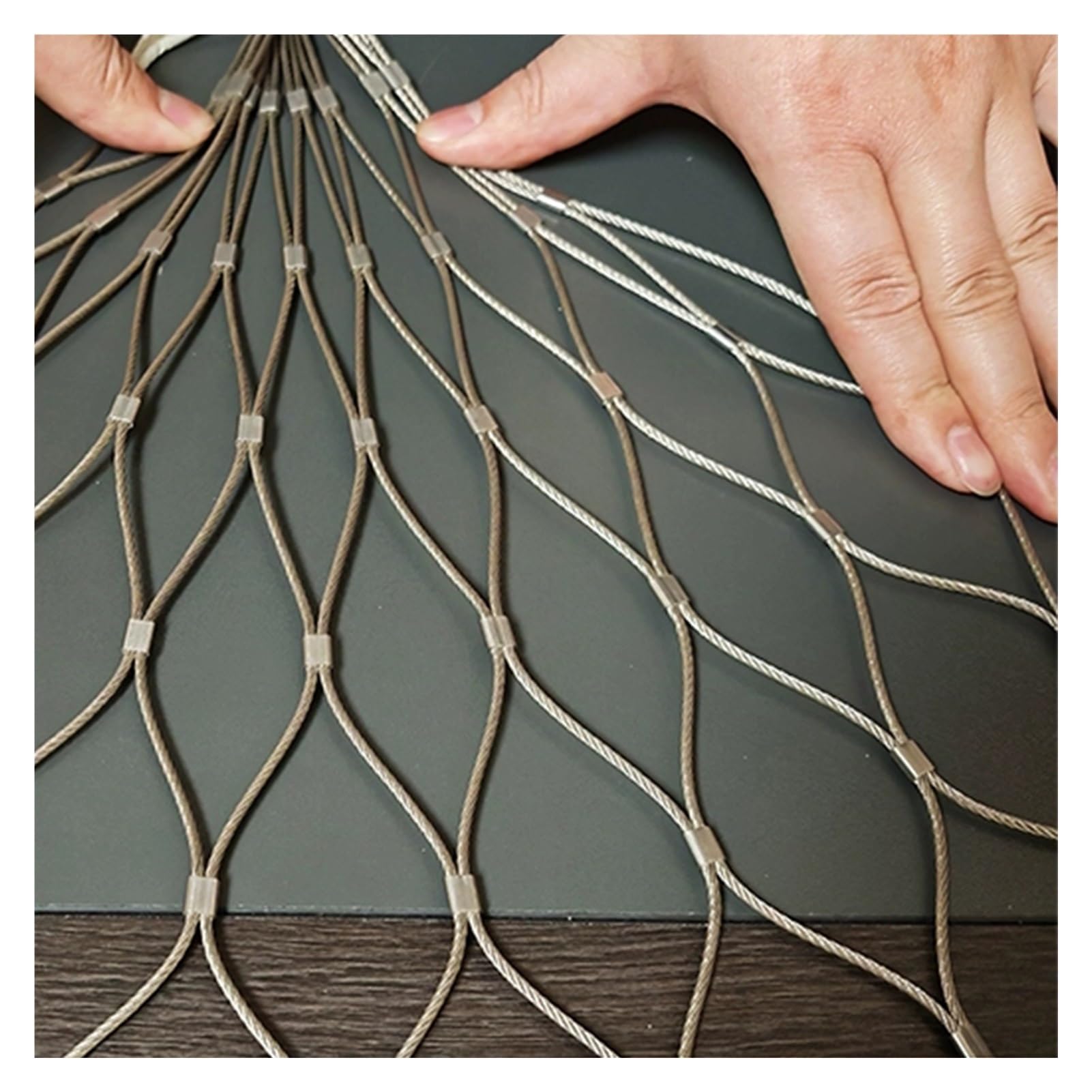GLDYTVF 2x10m Flexible Stainless Steel Rope Mesh for Gardening – 9cm/2mm Deer Fencing Netting & Safe Net for Balcony Plant Protect