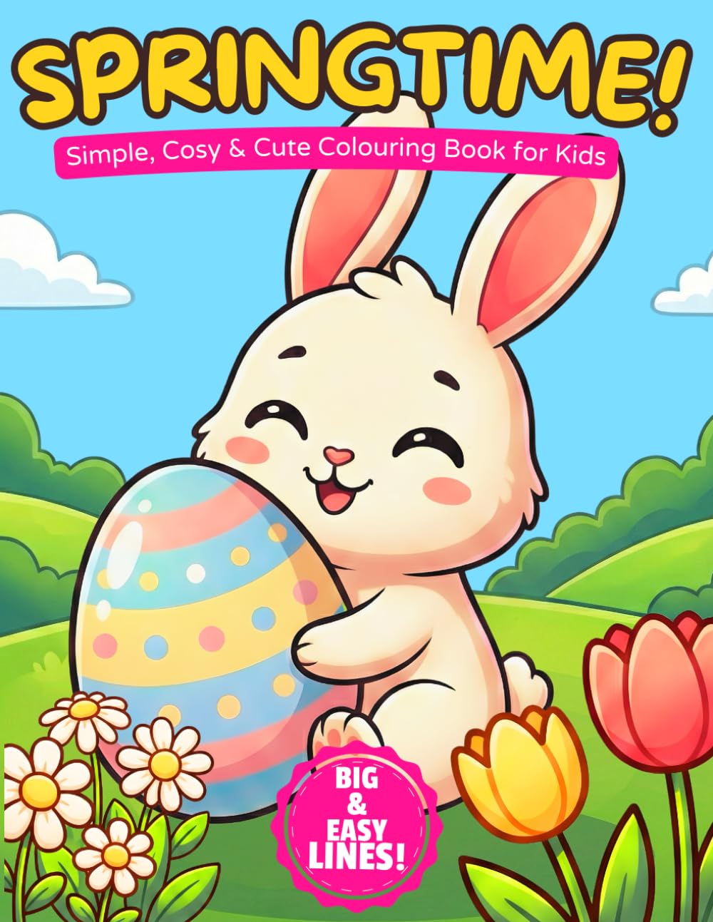 Springtime! Simple & Cute Colouring Book for Kids: Big, Bold & Cosy Spring Scenes with Baby Animals, Easter Eggs & Flowers | Fun Easy Art Activity Gift for Kids (Little Colouring Adventures)