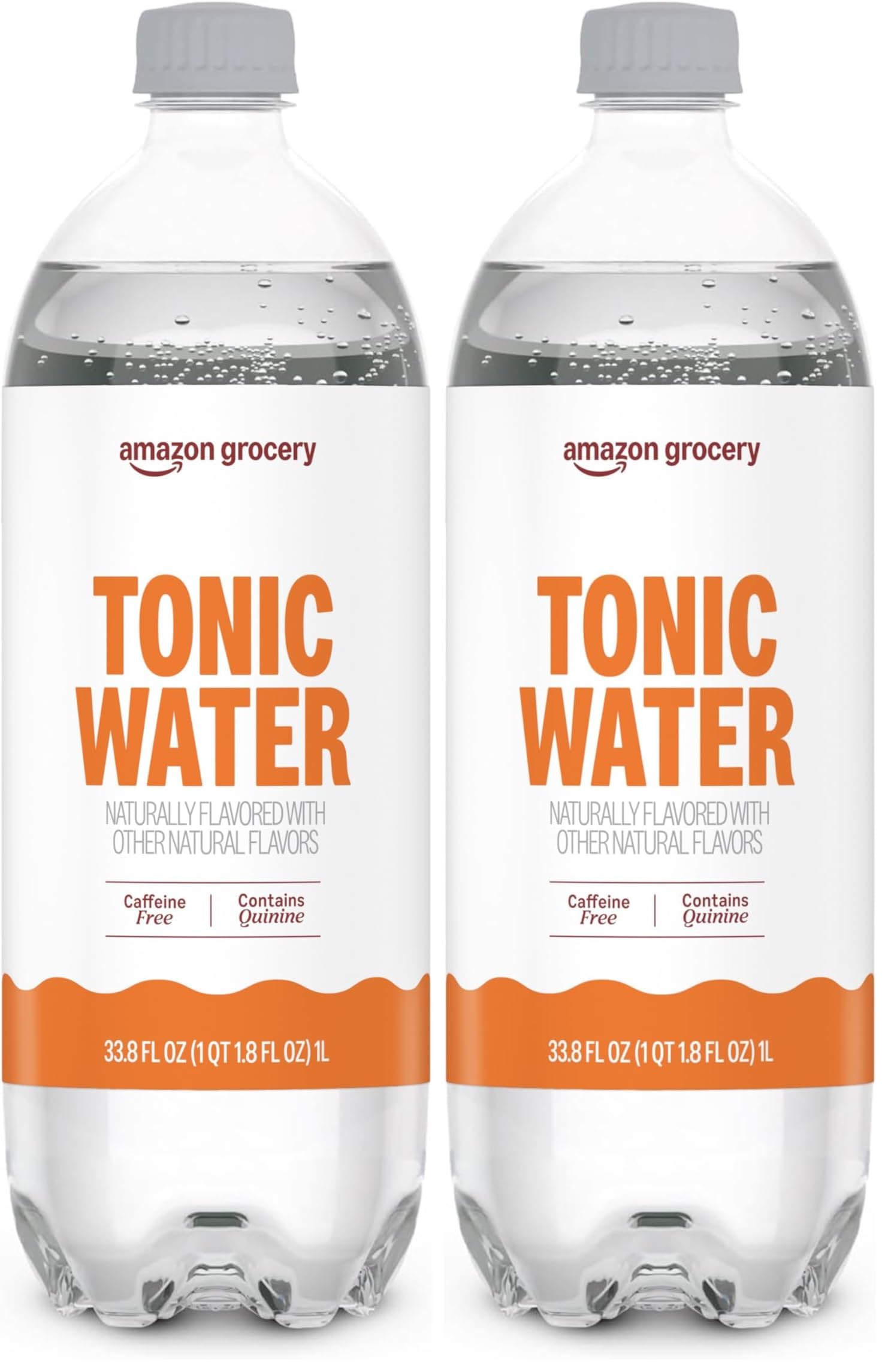 Amazon Grocery, Tonic Water, 33.8 Oz, Pack of 2 (Previously Happy Belly, Packaging May Vary)
