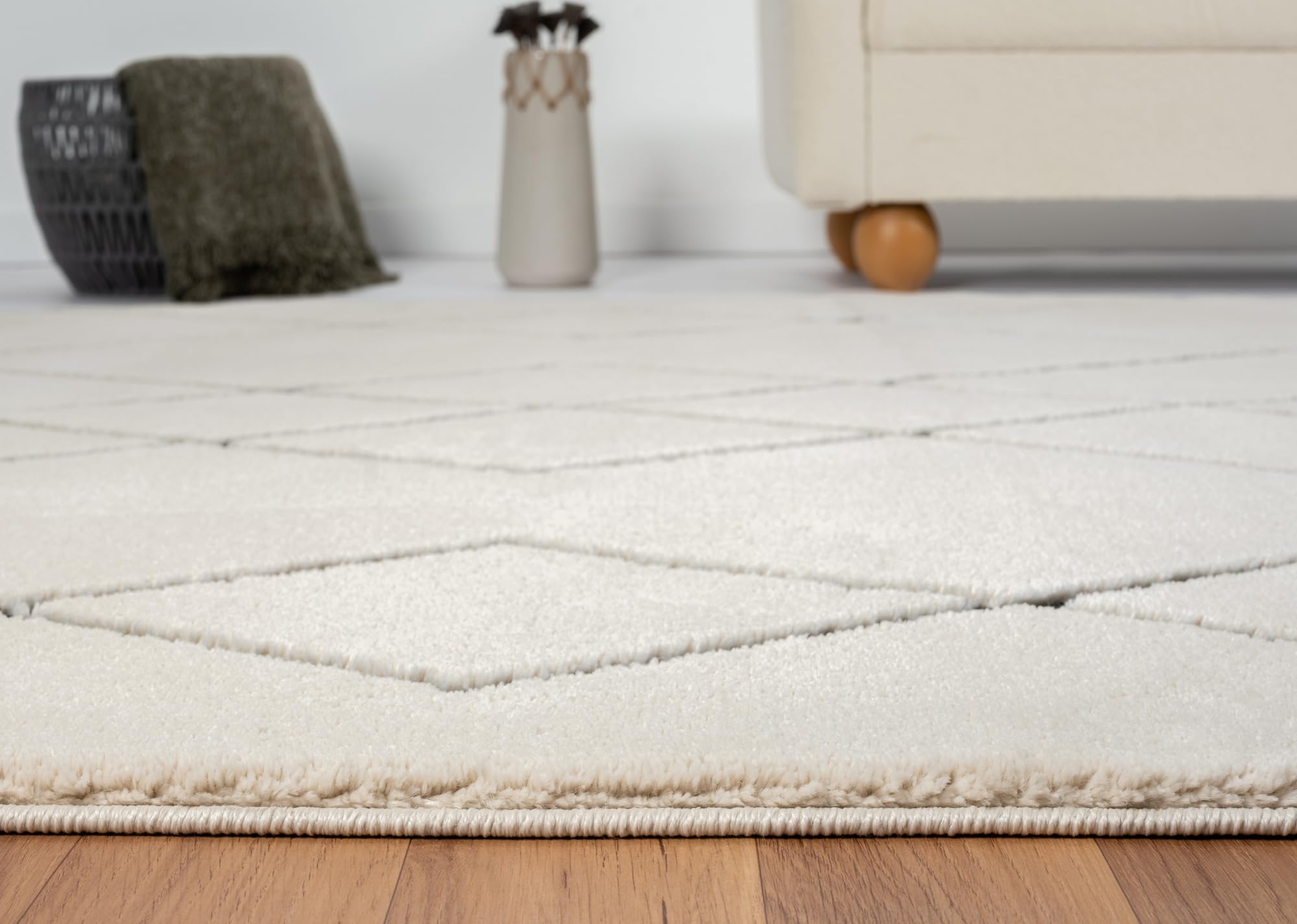 MY-RUG Ella Kinderteppich Weiß 160x230 cm - Flauschiger Boho Spielteppich | Weicher Hochflor Teppich fuer Kinderzimmer & Wohnzimmer, Skandinavisches Design, Flusenarm & Fussbodenheizung geeignet