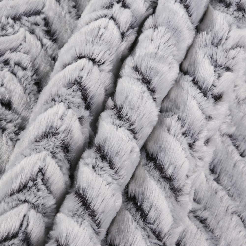 YOUCAI Coperta di Pile Morbido Falso Pelo per Divano Plaid per Divano, Letto, Spostamenti, Viaggi, Adulti, Bambini, Animali Grigio 1 152x127cm