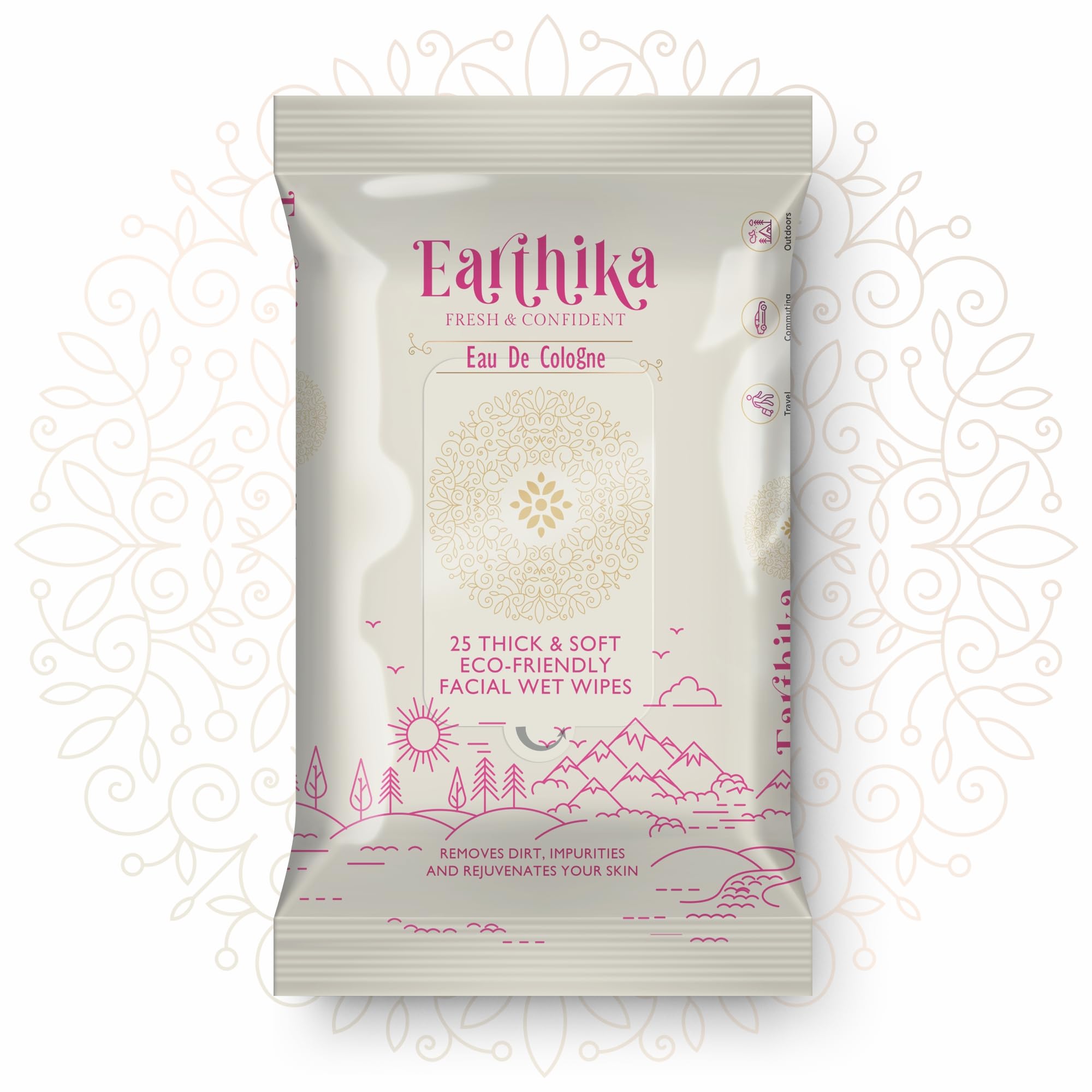 Earthika Thick & Soft Eco-Friendly Facial Wet Wipes (Pack of 25 wipes)-image-37