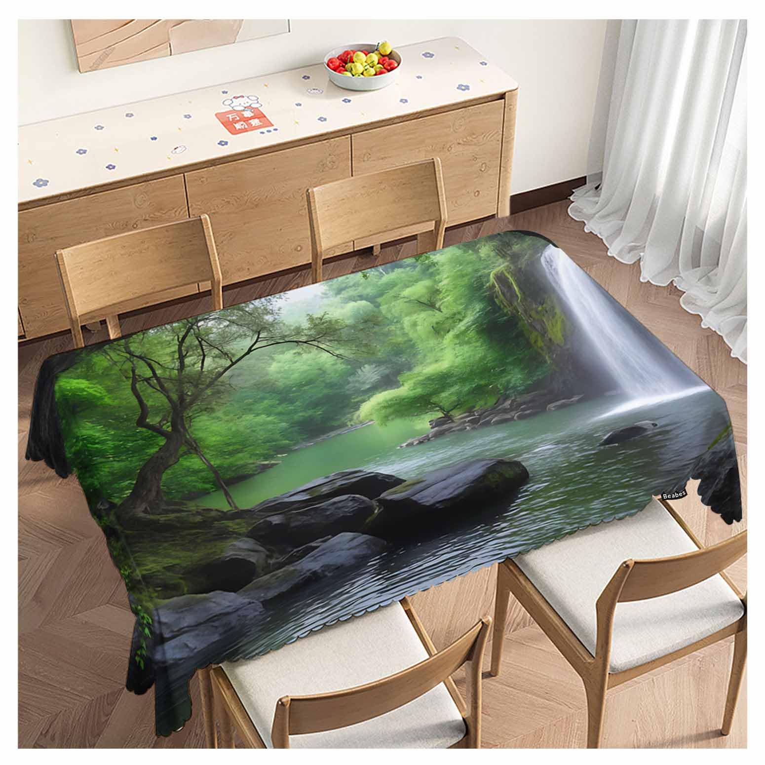 Nappe facile d'entretien cascade arbres tropicaux anti-tache