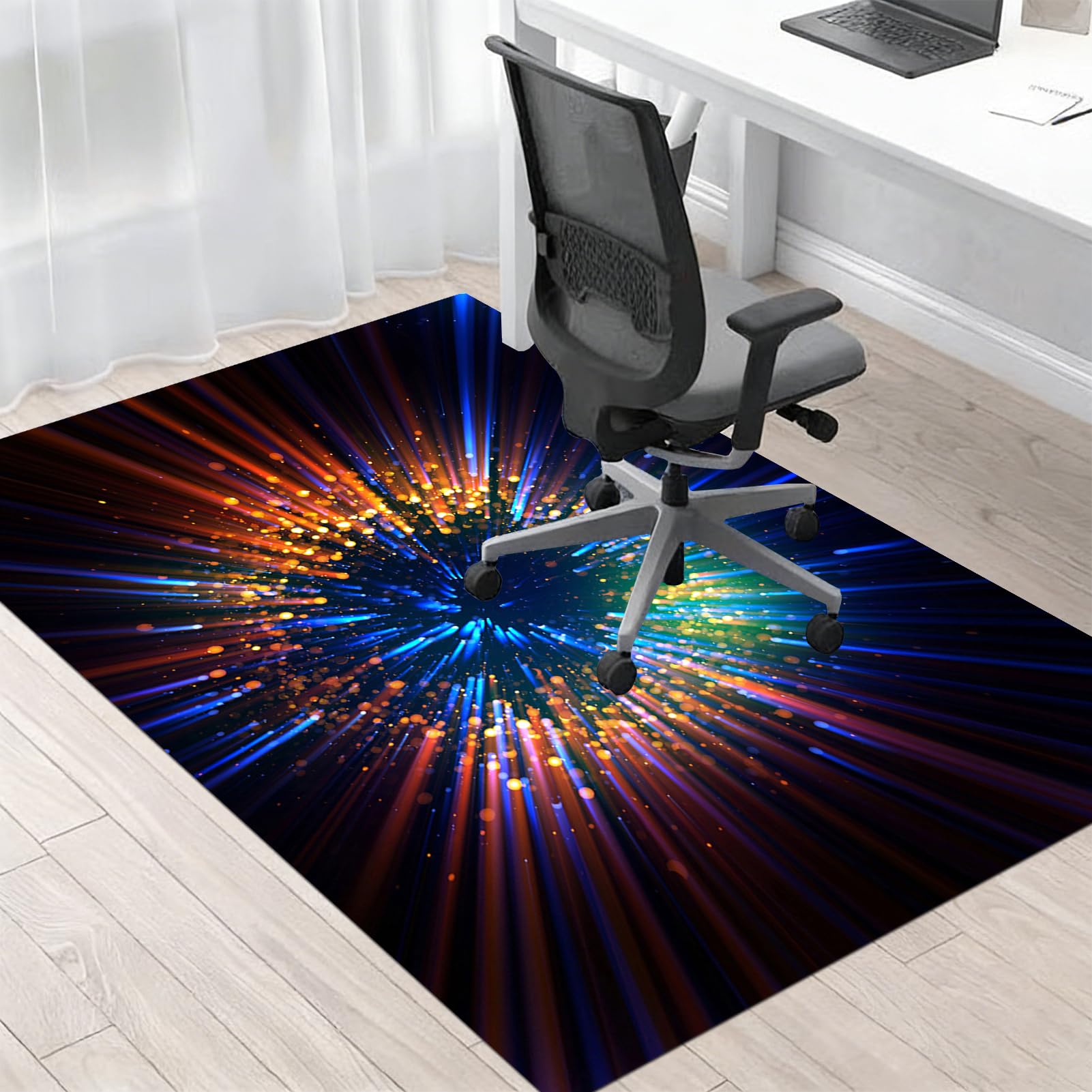 Tapis Gaming Sol pour Sols Durs Tapis Chaise de Bureau 140 x 160 cm
