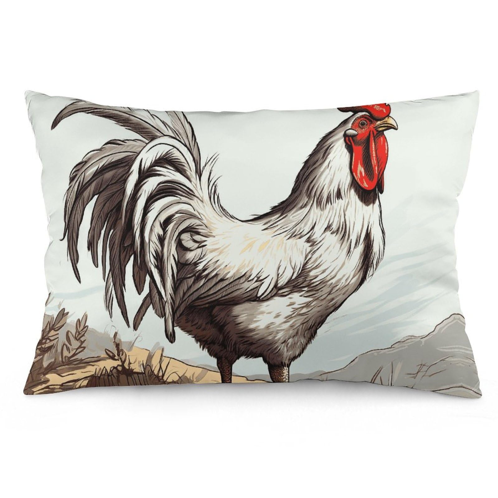 NTVOWPZO 2 Pack Decoration Throw Pillow Covers 12 "x20 Pillowcases Covers Chicken Sketch Pillowcases Modern Farmhouse Home Decor Sofa Cushions Covers for Couch Bed Living Room