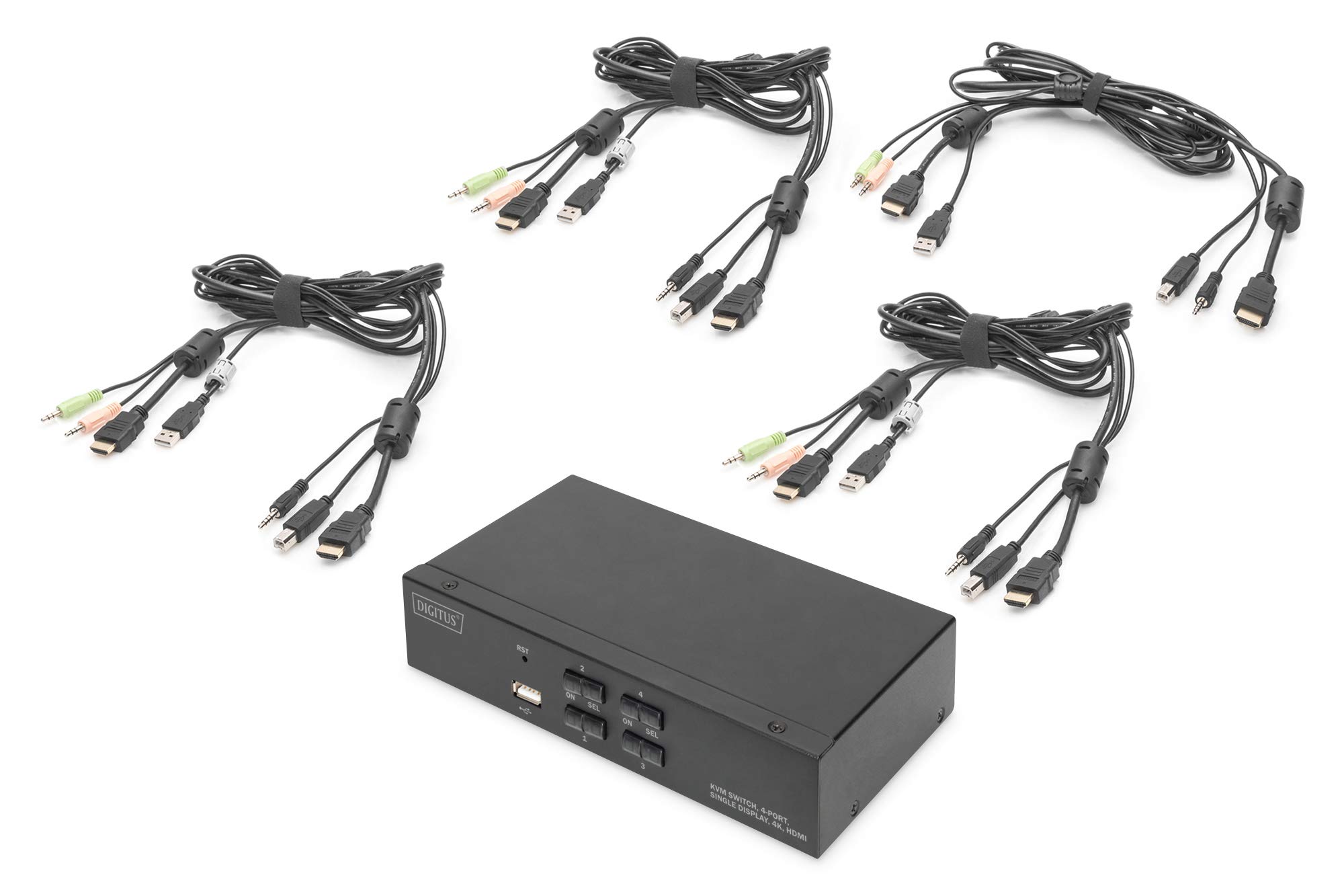 Digitus DS-12880 commutateur écran, clavier et souris Noir