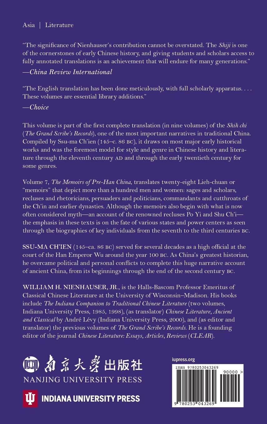 The Grand Scribe's Records, Volume VII: The Memoirs of Pre-Han China