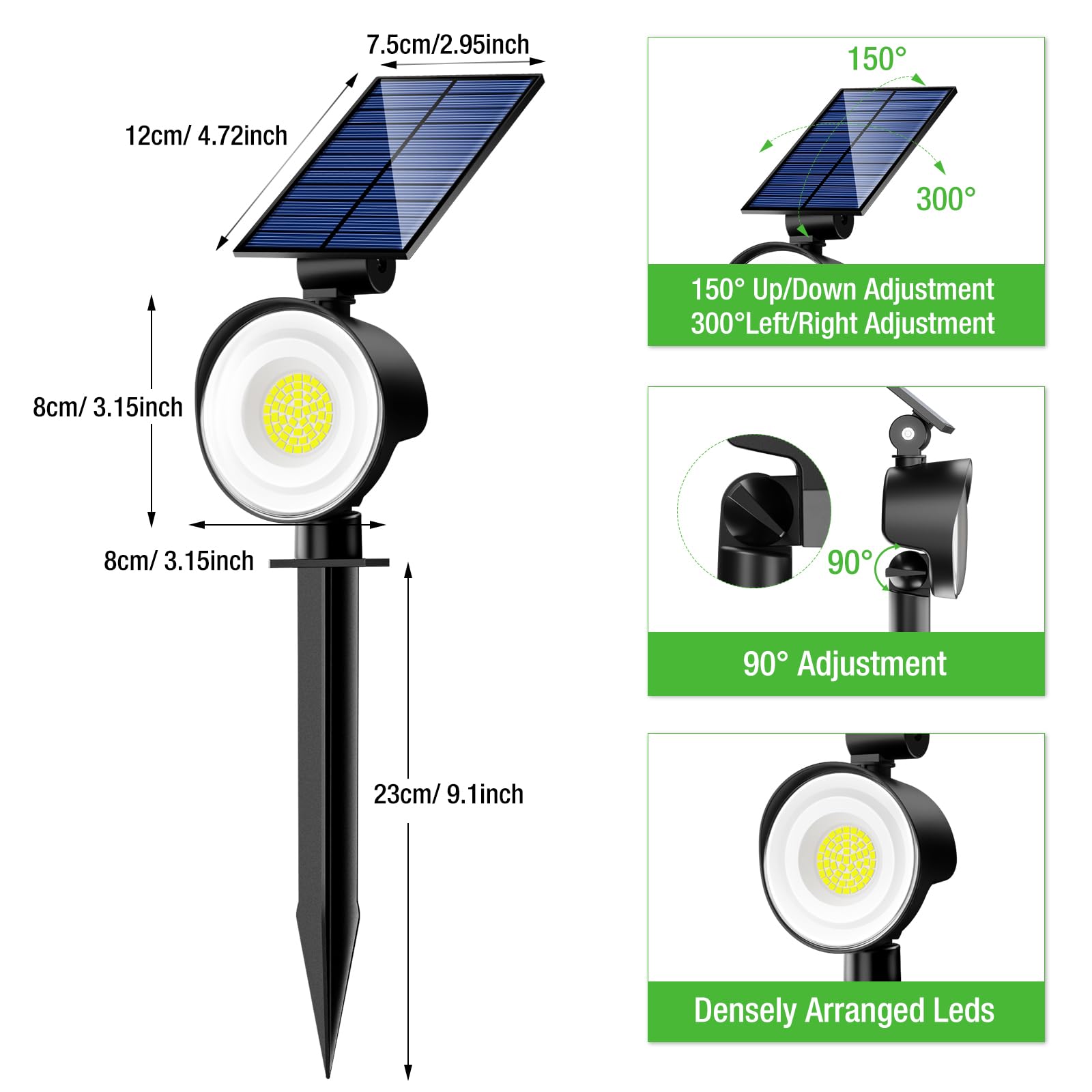 nipify 4 stuks led-solarlampen voor buiten, tuin met