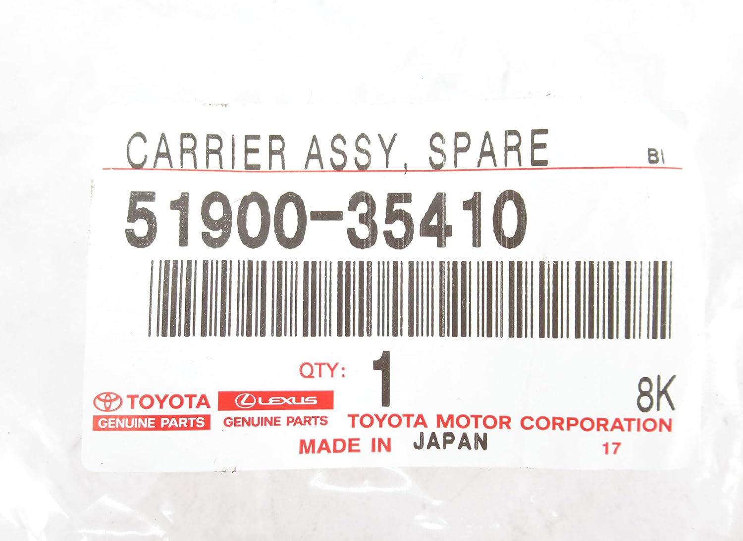 Toyota Spare Wheel Carrier - 51900-35410