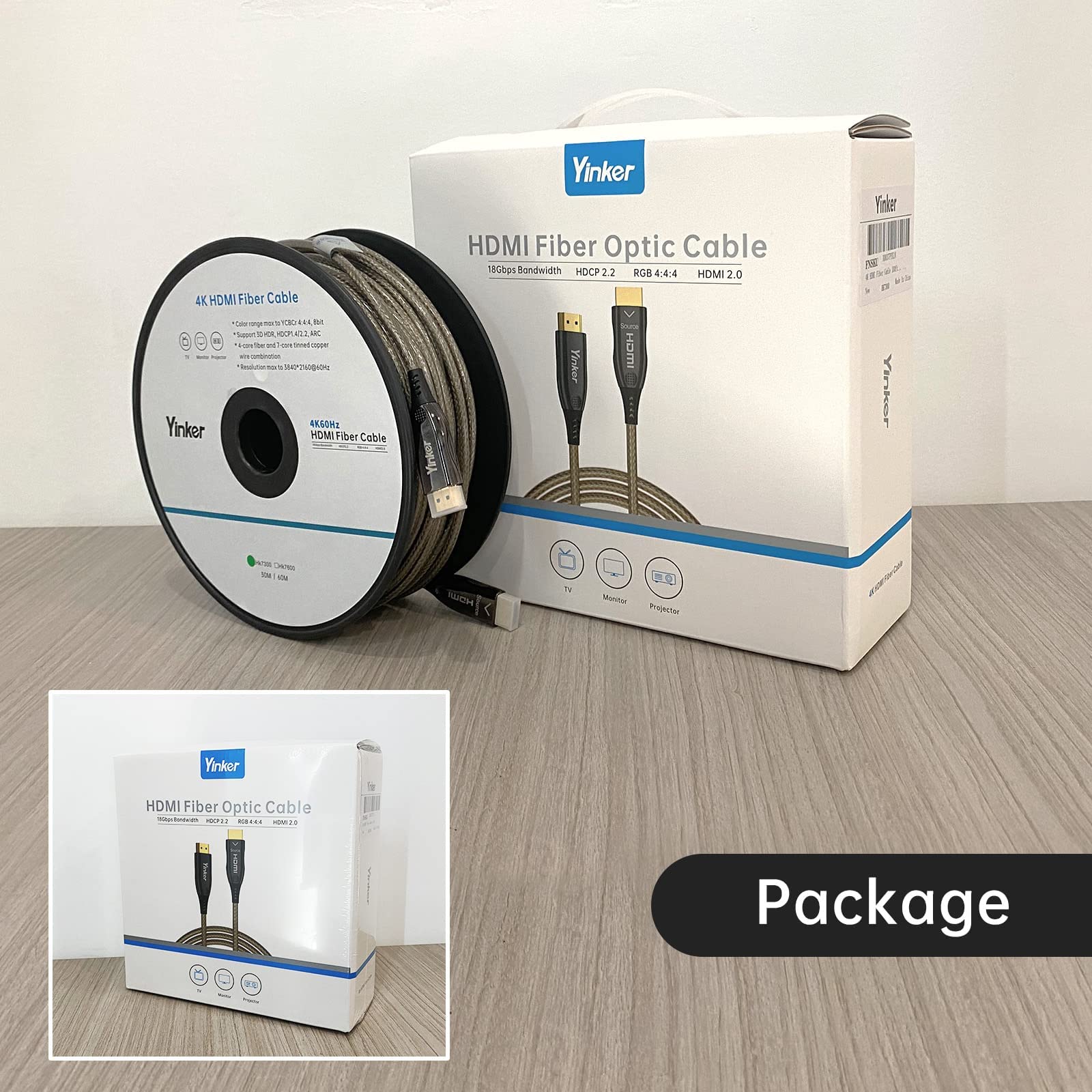 Yinker 4K 60Hz Fiber Optic Hdmi cable 30m/100ft - Image 2