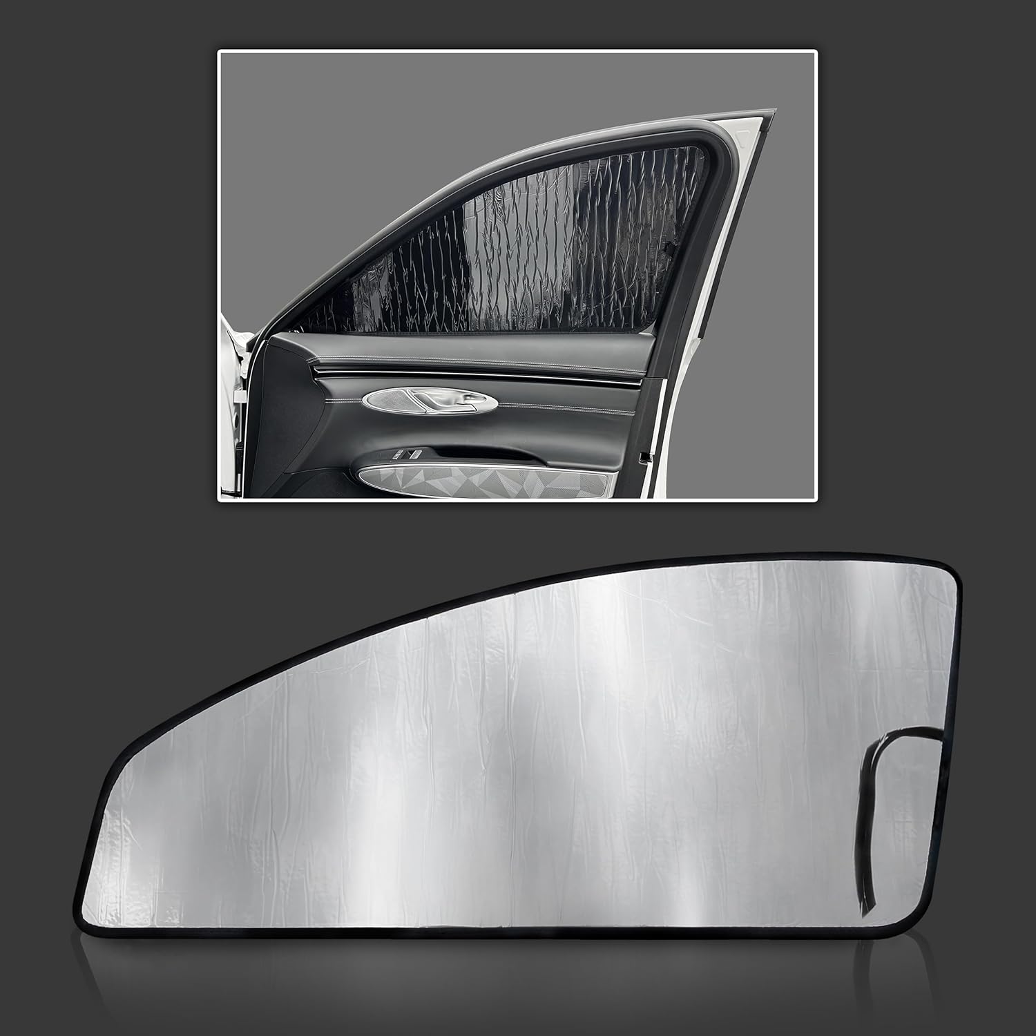 GalaxyAutoShield Custom Fit Front Seat Side Windows (2pcs) Sun Shade for 2022 2023 2024 2025 2026 Genesis GV70 SUV, Insulated Privacy Accessories Blockout UV Reflector Protection (Made in USA)