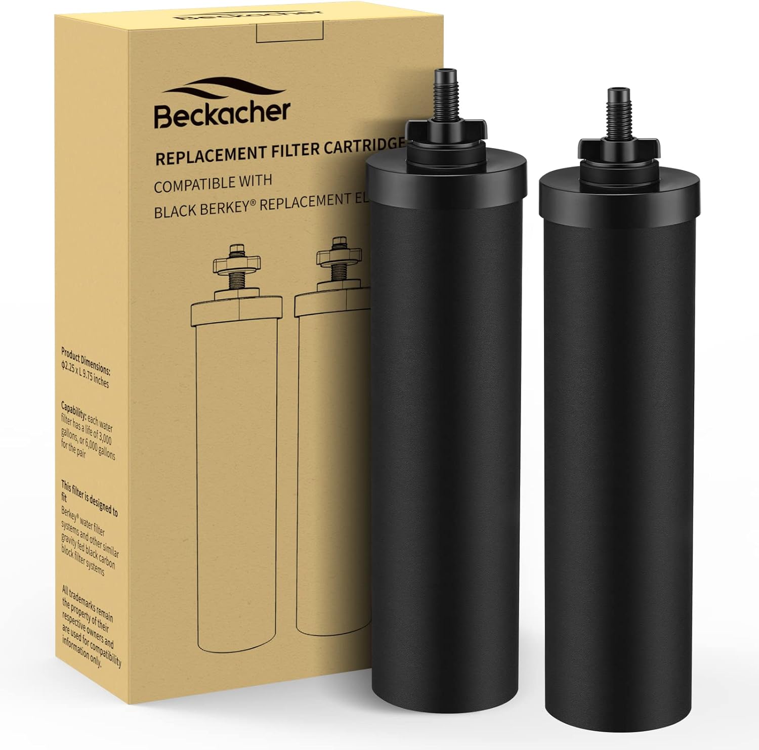 Beckacher 2 pack BB92 Water Filter Replacement Parts