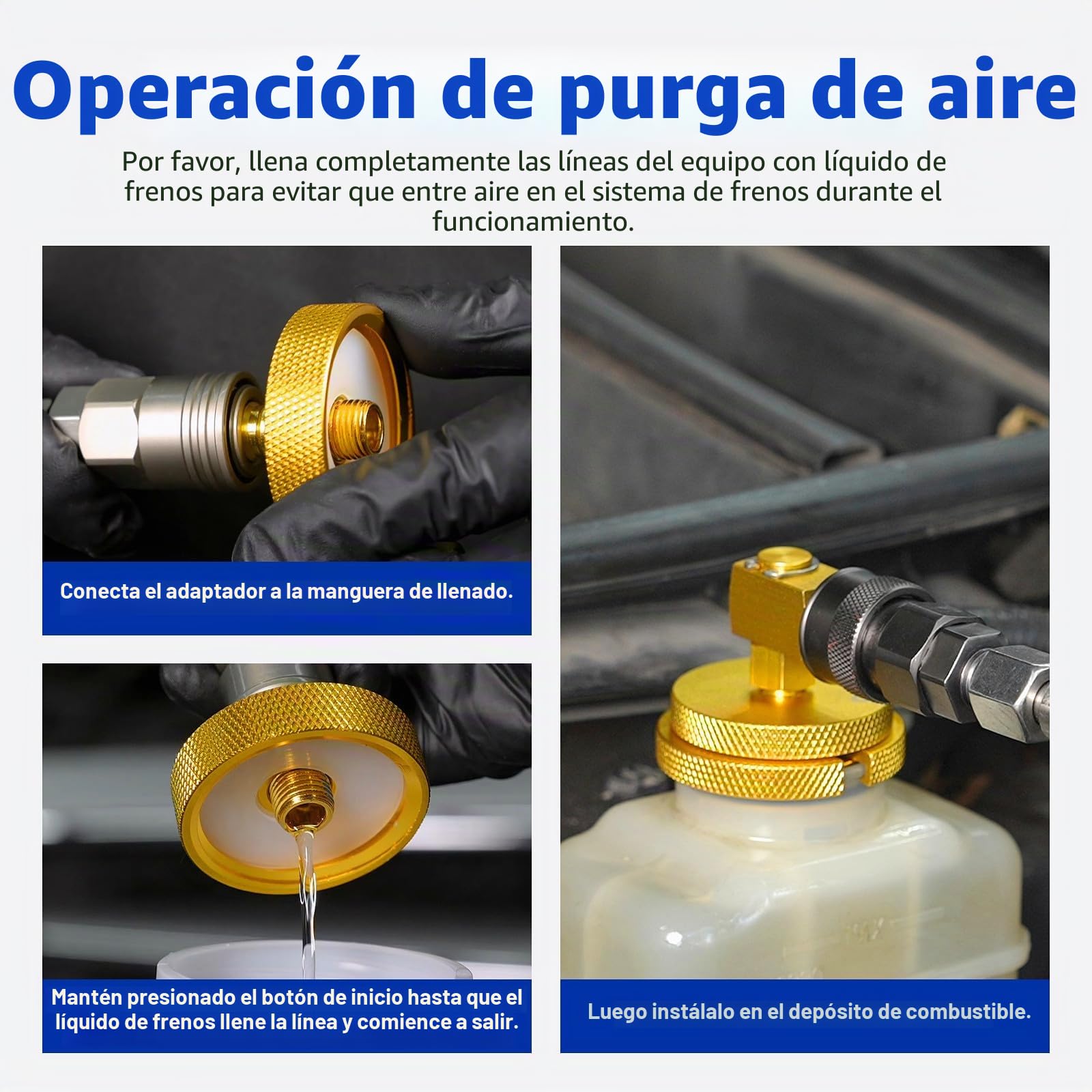 Kit Eléctrico de Purga de Frenos - PARAOUTIL110V/220V Kit de Purga de líquido de Frenos 0~3 Bar con 17 Adaptador Purgador Frenos Dispositivo de Purga de Frenos de vehículo on Modos Lento y rápido