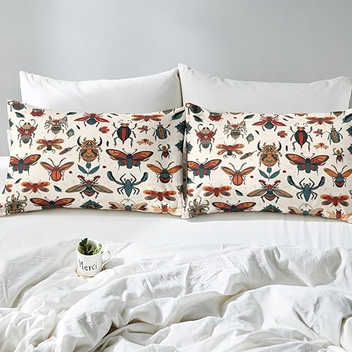Miniatura 5 de Juego de ropa de cama con diseño de mariposa, tamaño Queen, funda de edredón colorida para niños y niños, juego de funda de edredón bohemia con