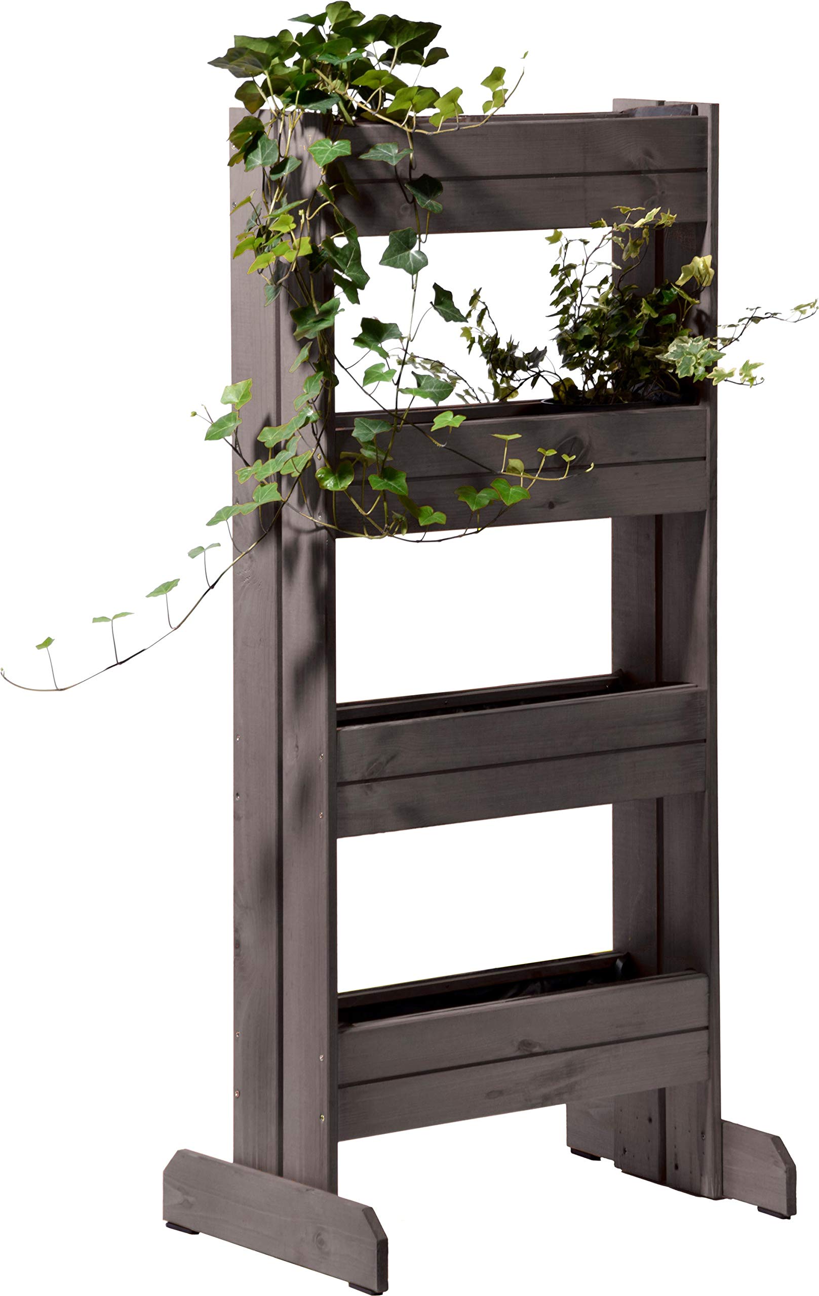 Jardinière verticale bois massif avec 4 bacs potager balcon terrasse dobar