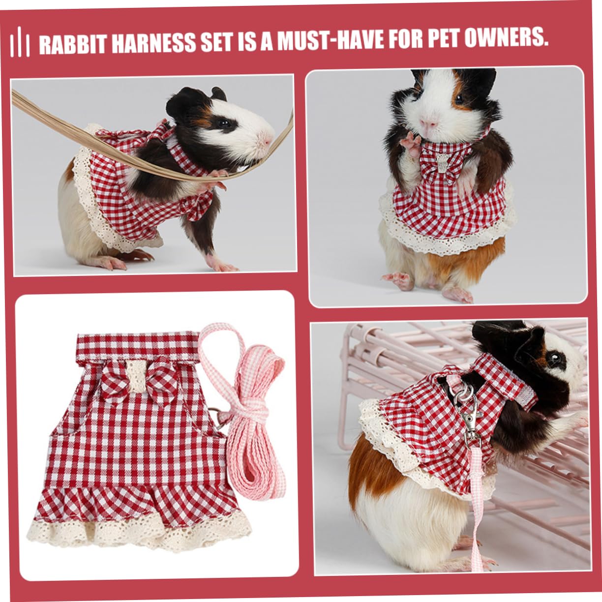 BESPORTBLE 3stücke Hamster Geschirr Mit Leine Verstellbare Trageweste Für Kleintiere Leichte Und Bequeme Traction-Leine Für Kaninchen Und Frettchen Für Und Outdoor-aktivitäten s
