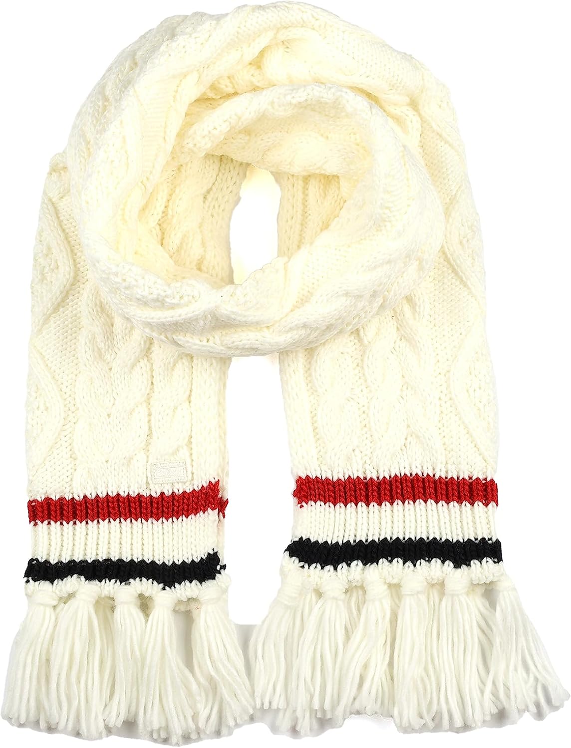 Tommy Hilfiger Women's Cable With Stripe Scarf