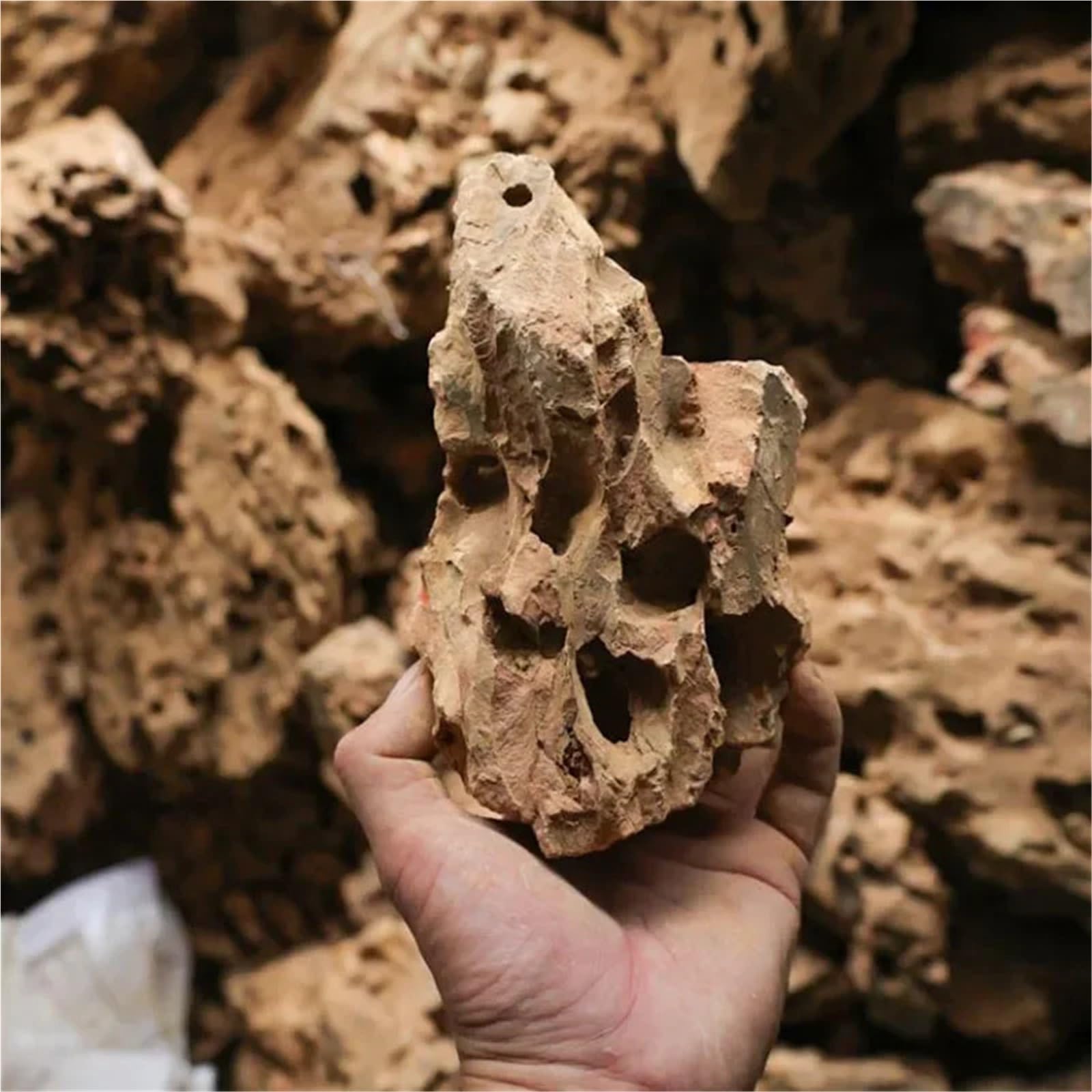 Faux Rocher 250g 500g 1000g Aquarium Decor Stone Rockery Landscaping Fish Tank Microporous Good for Plants Growth(About 1000g)