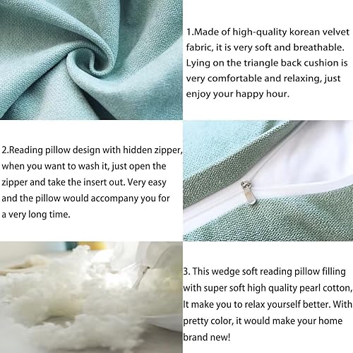 Miniatura 4 de Almohada de cuña amarilla para respaldo, respaldo de lectura, almohada lumbar y para sentarse y sentarse, almohada lumbar de cuña para silla de