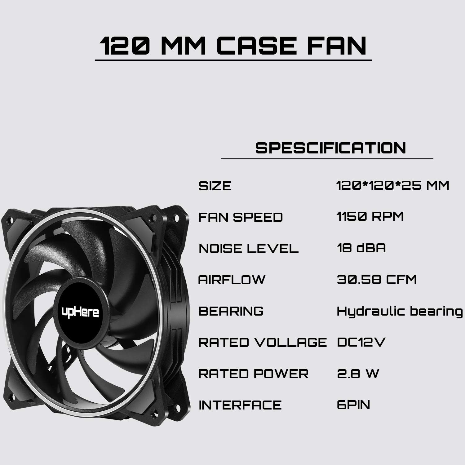 Flash Deals - 70% OFF upHere 120mm RGB LED with Remote Control Case Fan,Dual Halo LED Pc Fan,High Performance Silent Fan for PC Cooling,EN1206-5 Get Cheap Price upHere 120mm RGB LED with Remote Control Case Fan,Dual Halo LED Pc Fan,High Performance Silent Fan for PC Cooling,EN1206-5