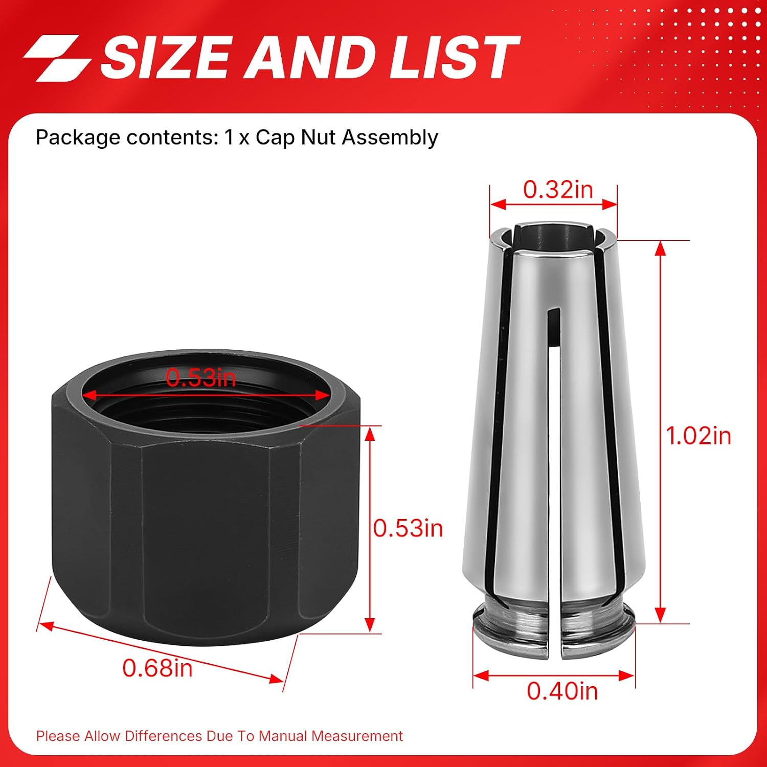 48-66-0974 48-66-2485 Self-Releasing Collet and Locking Nut Assembly 1/4" for Milwaukee Grinder Replacement 48-66-2486 2485-20 2486-20 Collet Assembly 48-68-0031 14-46-0166 48-66-0974 Collet Nut