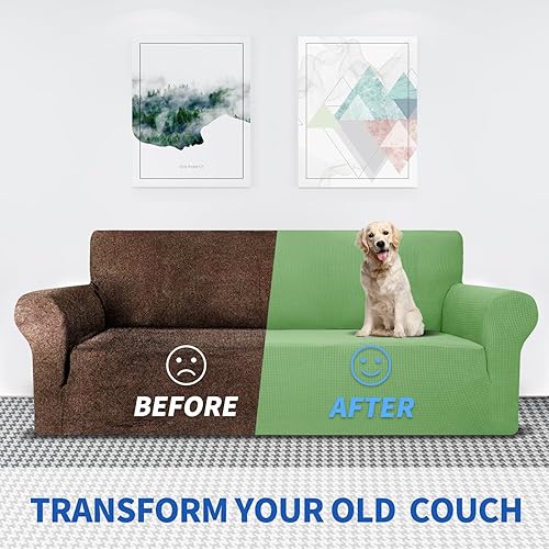 Miniatura 37 de MAXIJIN Funda súper elástica para sofá de 3 cojines, funda universal de 1 pieza para sofá de sala de estar, protector de muebles de elastano, apto