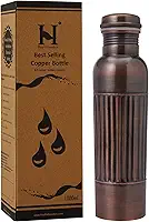 Garrafa de cobre puro, acabamento antigo, capacidade de 950 ml para benefícios de saúde Ayurveda - Padrão de forro