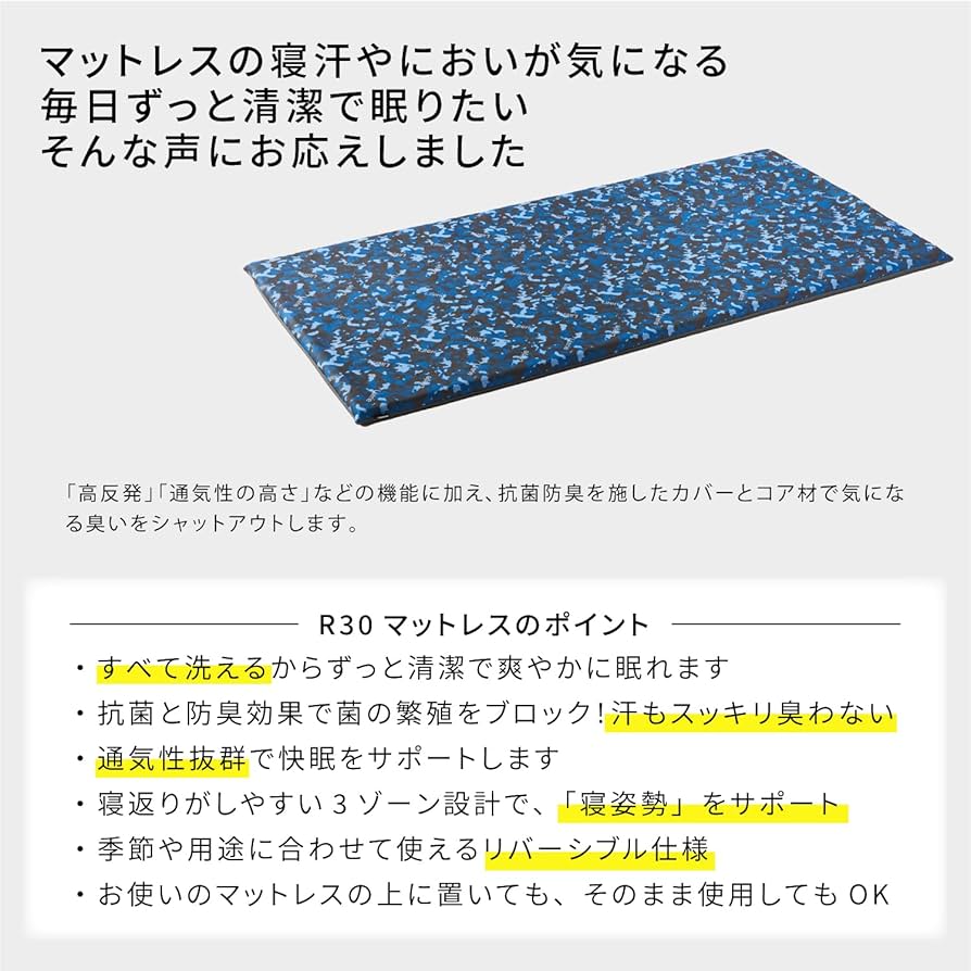 Amazon｜Literie リテリー 日本製 全て洗える&抗菌防臭 敷布団 ダブル